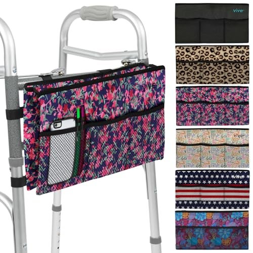 Vive Walker Bag Accessories Wheelchair Basket Pouch Water Resistant Seniors Caddy Accessory Attachment for Folding Rolling Walkers Carry Storage Carrier Tote Lightweight Universal Size